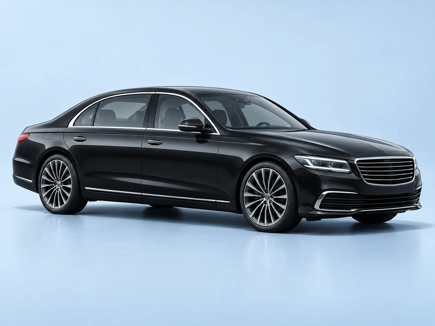 Illustration of a executive sedan & black car vehicle class